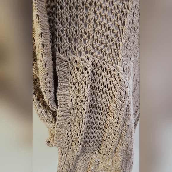 Lucky Brand Women's Open Knit Long Duster Boho Cardigan Sweater XS - Picture 4 of 9